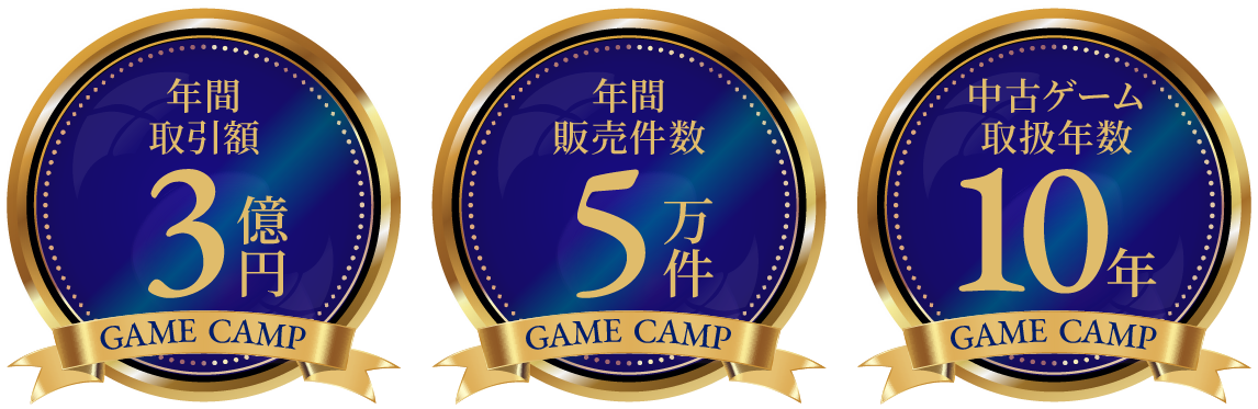年間取引額3億円・年間販売件数5万件・中古ゲーム取扱年数10年